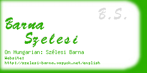 barna szelesi business card